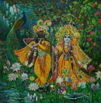 Radha Krishna 17 Hindoo Oil Paintings